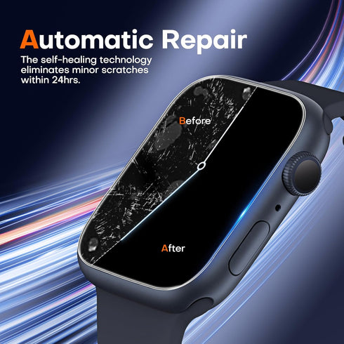 L?K 8 Pack TPU Screen Protector for Apple Watch Series 9 8 7 41mm, Self-Healing Anti Scratch Flexible Film