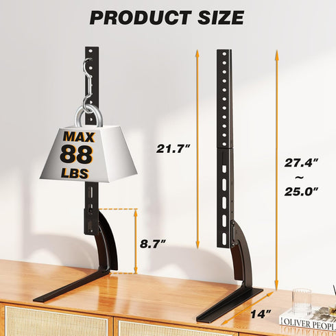 5Rcom 22 65 inch 88lbs, 800 500mm TV Stand Mount, Universal TV Stand Tabletop for to Plasma LCD LED Flat Screen TVs