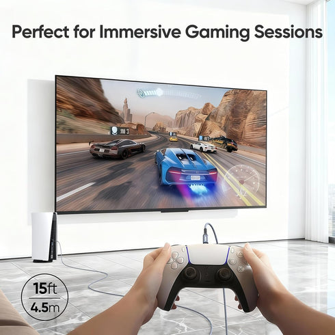 15ft 10Gbps 3A 3.2 Gen2 S26/S25, 17/16/15, Xbox/PS5, USB C Cable Long, High Speed Data Transfer & Fast Charging USB A