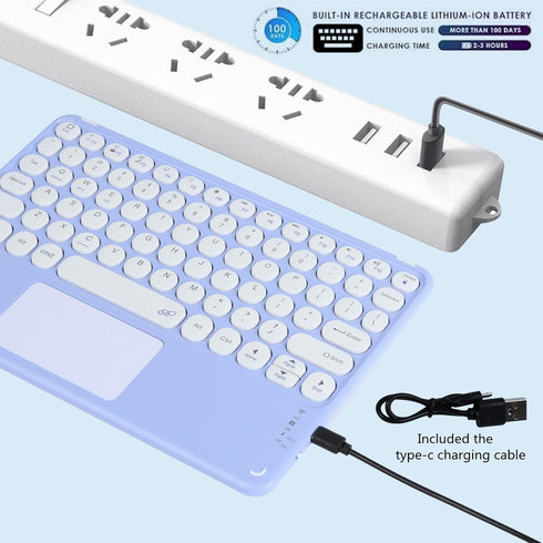 Bluetooth Keyboard, 10-inch Wireless Keyboard with Touchpad, Ultra-Slim Portable Rechargeable for iPad, iPhone, Android