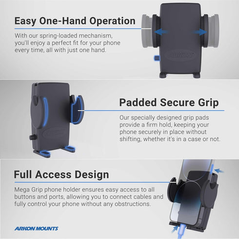 ARKON Mount Car or Truck Seat Rail/Floor Phone Mount | Universal Compatible | Flexible Gooseneck | Easy Installation |
