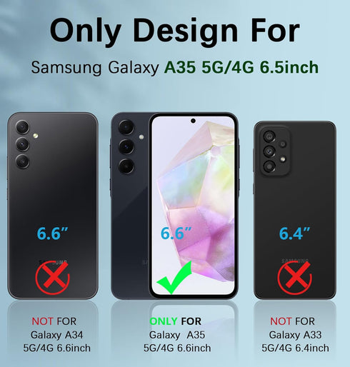 FNTCASE Samsung Galaxy A35-5G Case: Rugged Dual Layer Silicone Cover with Built-in Screen Protector, Slim Shockproof