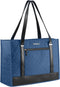 EMPSIGN 16 Inch Laptop Tote Bag for Women, Stylish Quilted Computer Shoulder Briefcase, Waterproof Haze Blue