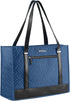 EMPSIGN 16 Inch Laptop Tote Bag for Women, Stylish Quilted Computer Shoulder Briefcase, Waterproof Haze Blue