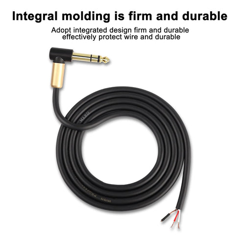 XMSJSIY 6.35mm TRS Pigtail Cable, 1/4 inch Stereo Male Plug to Bare Wire Adapter for Speaker Amplifier Microphone
