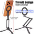 SHINEWEE 17/16/15/14/13/12 1/4 Ultra-Compact Magnetic Tripod Stand: Aluminum Phone Mount for iPhone Pro Max, Adjustable