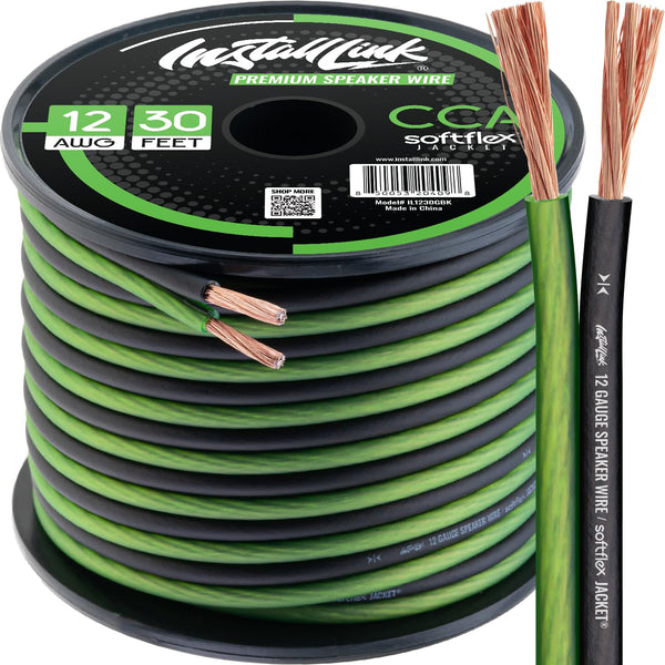 12 AWG Gauge Speaker Wire Cable (30 Feet) for Stereo, Car or Home Theater, CCA