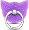 Bling Glitter Phone Grip, Cat Cell Phone Ring Holder Stand Purple for Women, Compatible with Smartphone and Tablet