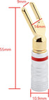 XMSJSIY Y Spade Plug, Speaker Spade Connector, Fork Spade Plug 45 Degree for Speaker Wire