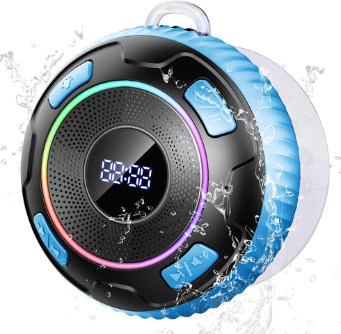 Hupoaf Bluetooth Shower Speaker, Wireless Bluetooth 5.3, HD Sound, Portable Speaker with Suction