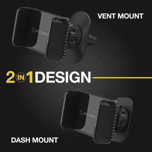 Scosche UH4DVM-SP 2-in-1 CarMount Universal Phone Vent or Dash Mount - Portable and Adjustable with 360 Rotation