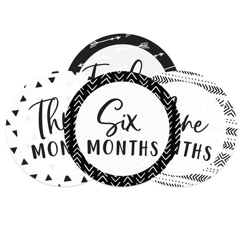 Baby Milestone Signs, Black and White Monthly Milestones, Geometric Infant Photo Prop for Newborns