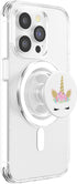 Cute Floral Unicorn Face on White, PopSockets PopGrip, Swappable Grip for Phones & Tablets, MagSafe for iPhone