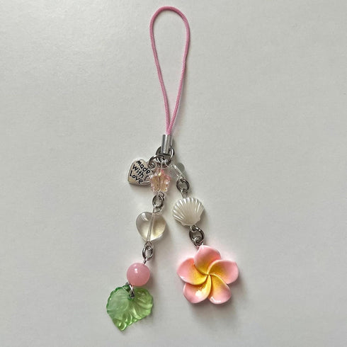 Y2K Summer Agromusk Hibiscus Flower Phone Charms,Cute Cell Phone Straps Aesthetic Star Beach Accessories Phone Bag