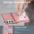Asuwish Samsung Galaxy A05S Wallet Case: Slim Magnetic Cover with Kickstand, Card Holder, & Screen Protector - Rose