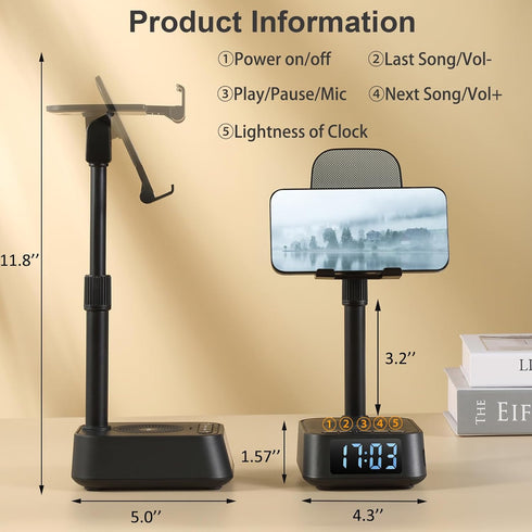 ASEAT Gifts for Men Women, Adjustable Phone Stand Bluetooth Speaker, Birthday Gifts Him Husband, Phone Holder