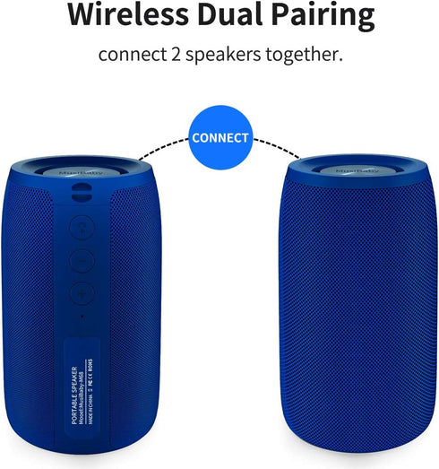 MusiBaby Bluetooth Speaker, Waterproof Portable Outdoor Speaker, Dual Pairing, Loud Stereo, 1500 Mins Playtime for