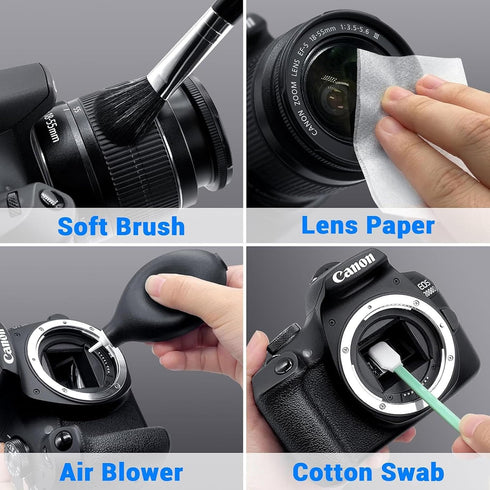UpTuoLi 10Pcs Camera Lens Cleaning Kit, Includes Lens Brush Pen, Air Blower, Microfiber Cleaning Cloth, Soft Brush