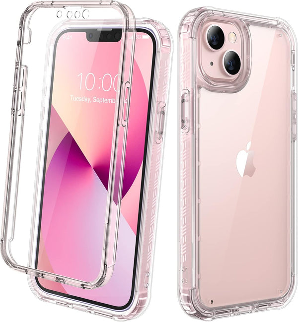 Diaclara Rugged Case for iPhone 13 - Full Body with Built-in Touch Sensitive Anti-Scratch Screen Protector, Crystal