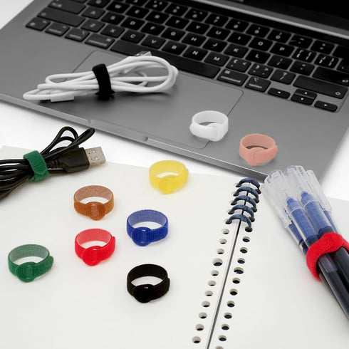 150PCS Cable Ties, 4+6+8+10 Inch Reusable Cable Management, Adjustable Cord Organizer, Microfiber Cloth Hook and Loop
