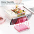 Crpich Acrylic Cell Phone Stand, Portable Clear Pink Phone Holder for Desk, Compatible with iPhone 15/14/13/12/11 Pro