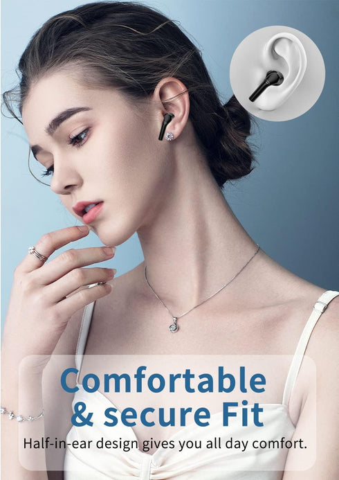 Wireless Earbuds Bluetooth 5.3 - Noise Cancelling, LED Power Display, IPX6 Waterproof Stereo MINI Earphones with