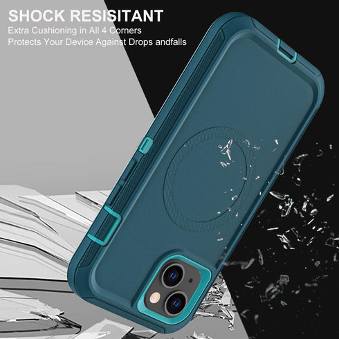 YKHJKLEC 15 3 1 2Pcs for iPhone Case, Compatible with Magsafe, Military Grade in Heavy Duty Shockproof/Drop Proof/Dust