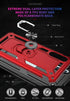 Military Grade Drop Impact Case for Samsung Galaxy A50, 360 Metal Rotating Ring Kickstand Holder, Heavy Duty