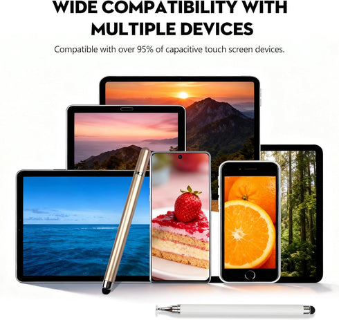 Brvlsoc 6-Pack 2-in-1 (3 Stylus Pens for Touchscreen Devices High-Precision, No-Charge Stylus for iPad, iPhone, Samsung