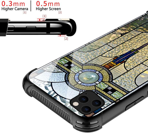 CARLOCA iPhone 11 Pro Case, Art Deco Stained Glass Window Pattern Design Shockproof Anti-Scratch Case for iPhone 11 Pro