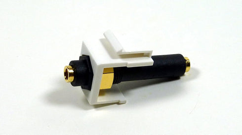 3.5mm Keystone Snap-in Stereo Jack, White Female Modular Coupler for Wall Plate
