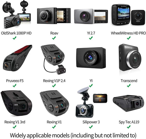 Dash Cam Suction Mount with 15+ Swivel Ball Adapters for Rexing V1, UGSHD, Falcon F170, and Most Dash Cameras