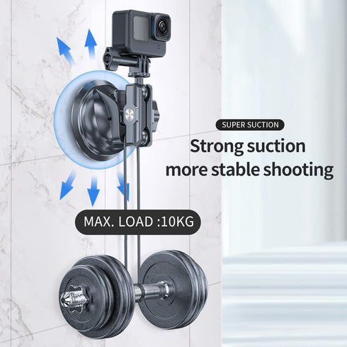 TELESIN Car Mount Suction Cup with Phone Holder for GoPro Max Hero 13 12 11 10 9 8 and DJI Action 3 4 5