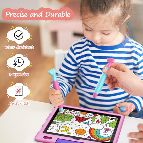 Digiroot Kids Stylus Pens for Fire HD Kids Tablet, 3 Pack with Durable Rubber Tips, Compatible with Fire Tablet, iPad,