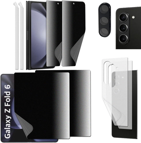 2SET 9PCS for Samsung Galaxy Z Fold 6 5G 2024, Matte and Clear TPU Film, Tempered Glass Lens Protector