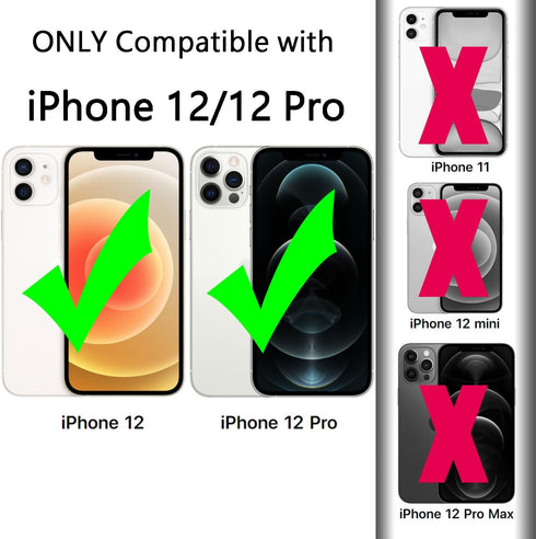 TENOC Phone Case for iPhone 12 & 12 Pro - Clear Shockproof Protective Bumper Slim Cover for 6.1 Inch