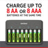 Rayovac 8 USB Battery Charger, Bay Charger for NiMH AA and AAA Rechargeable Batteries, Fast Charger for Batteries