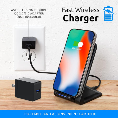 NiYo Portable Foldable Wireless Phone Charger Stand, Fast Charging for Qi Enabled Devices