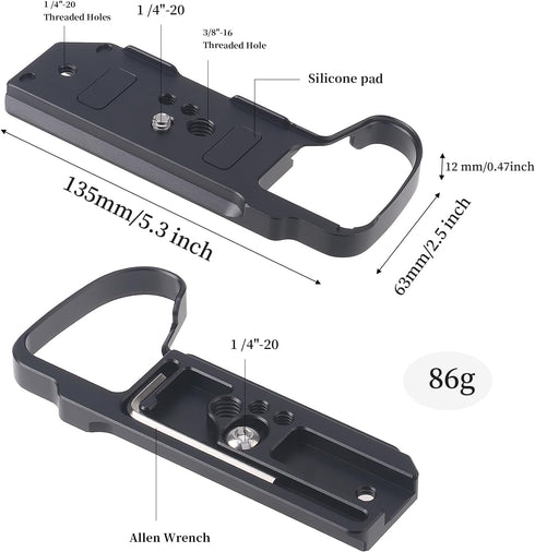 FocusFoto X-H2/X-H2S Quick Release Baseplate QR Plate Mount for Fujifilm Fuji Mirrorless Camera, Compatible