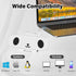 USB Speakers for Desktop Monitor, Single USB Desktop PC Speaker with Loud Sound, Volume Control, White