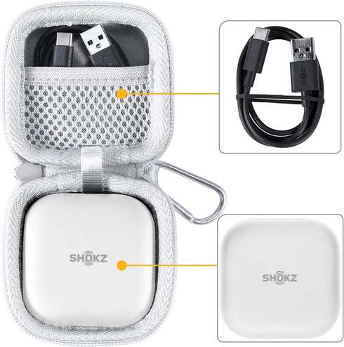 co2CREA Hard Case Replacement for SHOKZ OpenFit Open-Ear True Wireless Bluetooth Headphones, White