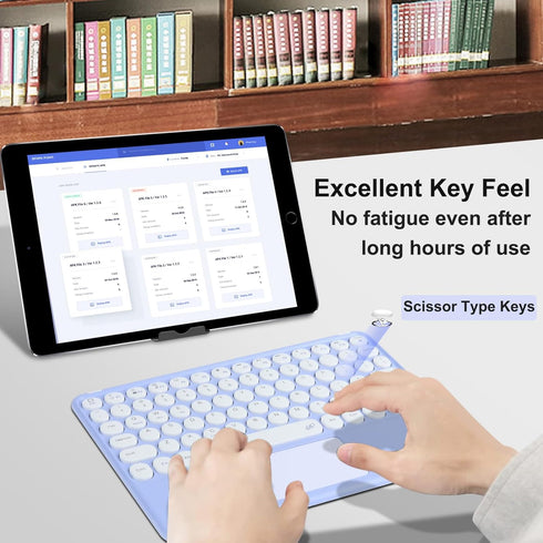 Wireless Keyboard with Touchpad, Ultra-Slim Portable Rechargeable Bluetooth Keyboard for OS Android Windows Devices