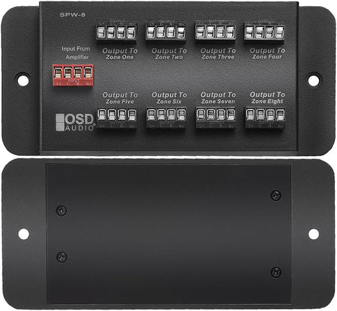 SPW8 Whole House Audio 8-Zone Speaker Distribution Panel, Single Audio Input 300W Per Channel