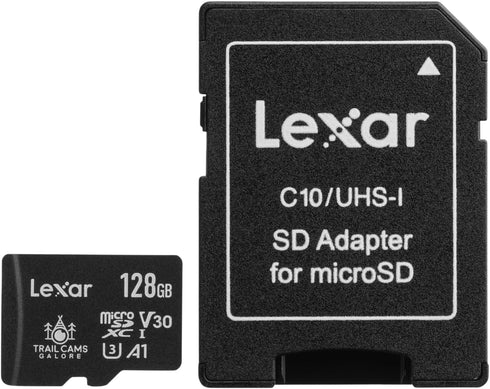 TRAIL CAMS GALORE Lexar 128GB Micro SD Card Micro SDXC UHS-I Flash Memory Card with