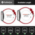 Fullmosa Leather Bands Compatible with Apple Watch Band 38mm-49mm, Women Men, Red/Silver