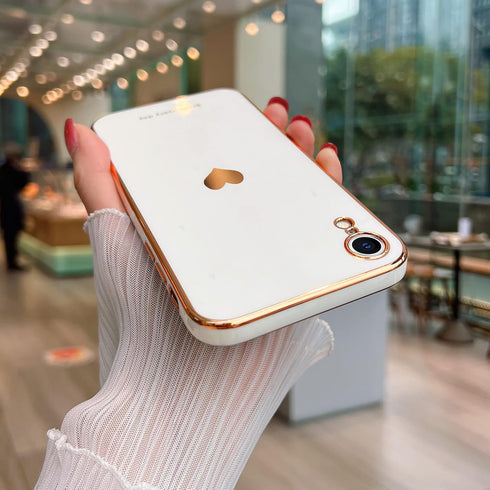 Teageo Compatible with iPhone Xr Case for Women Girl, Cute Love-Heart Luxury Bling Soft Back Cover for iPhone Xr