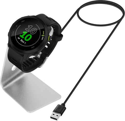 kwmobile Charging Station Compatible with Garmin Forerunner 55/255/255 Music/vivoactive 5 - Charger Dock Metal Stand