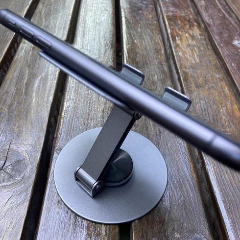 BHSKJSZ Folding Adjustable Rotating Universal Aluminum Phone Stand Grey