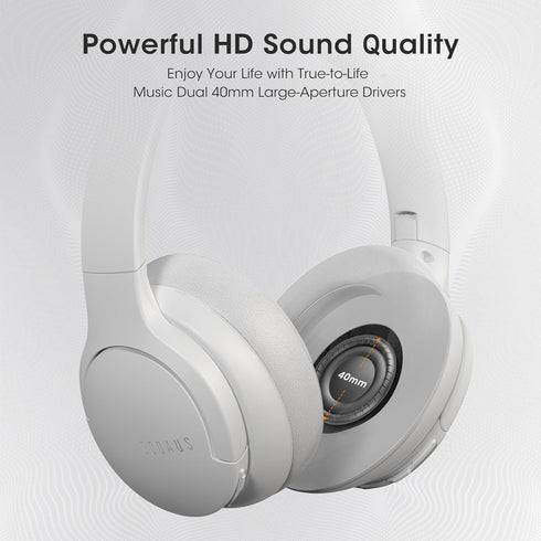 DOQAUS UPGRADED Wireless Headphones Over Ear, 90H Playtime, Bluetooth 5.3, 3EQ Modes, Built-in HD Mic, HiFi Stereo