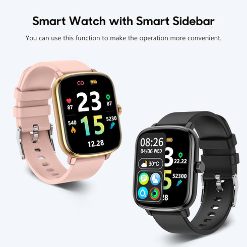 KALINCO Smart Watch for Men, 1.69" Fitness Tracker with Heart Rate, Blood Pressure, Blood Oxygen Tracking, Smartwatch with 100+ Sports Modes, Step Counter Compatible with Android iOS for Women